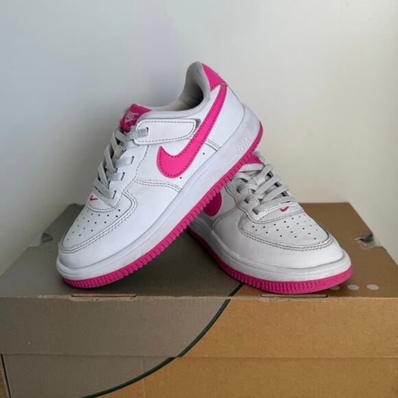 Nike Air Force 1 Low Easyon Pink/White Kids Sneakers - SZ 12.5 C - Picture 1 of 12